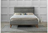 4ft6 Double Mayfair Light Grey Soft Velvet Fabric Upholstered Bed Frame 2